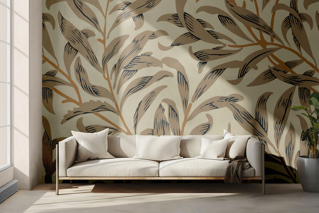 Taupe Vines Peel & Stick Wallpaper
