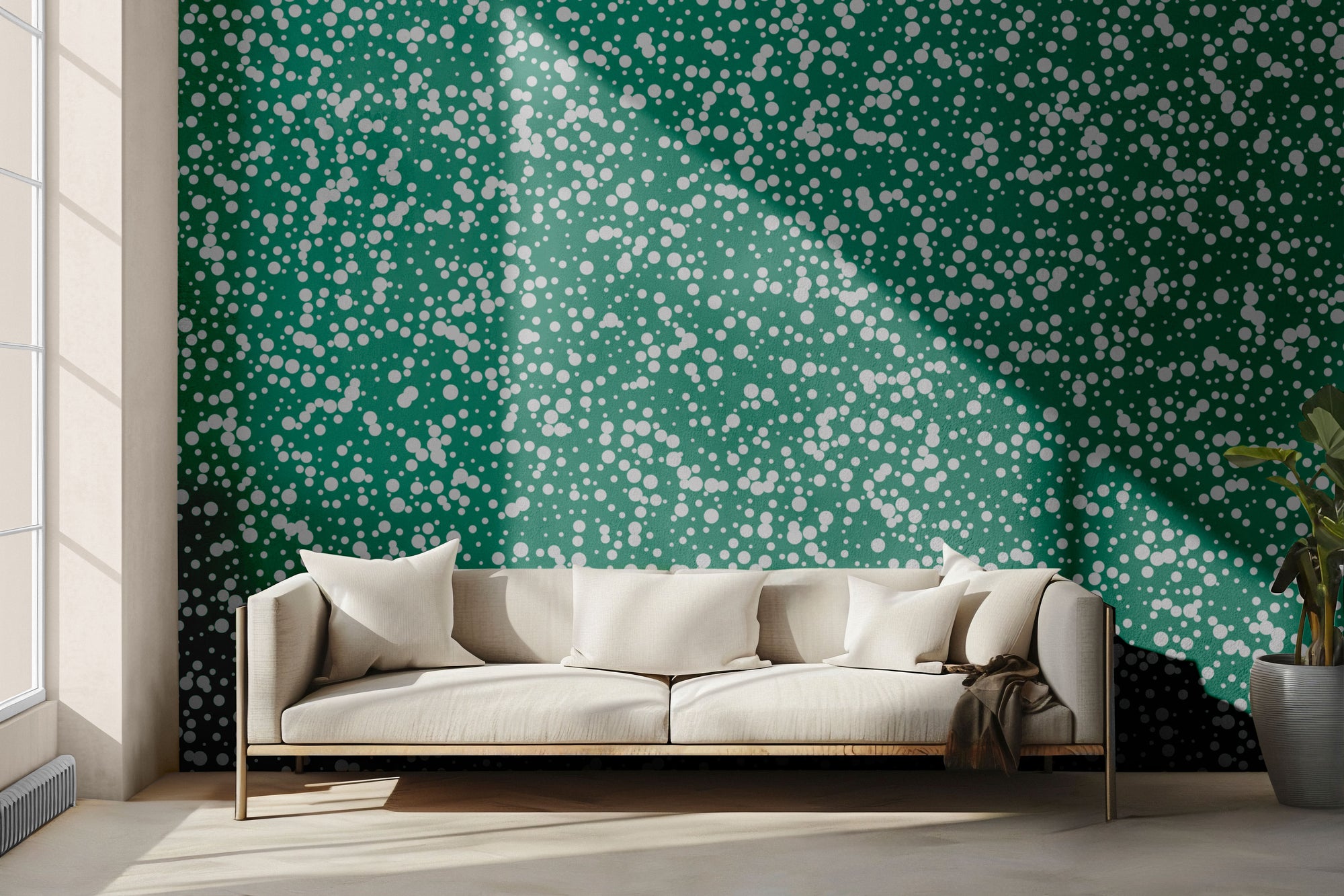 Teal Rain Peel & Stick Wallpaper