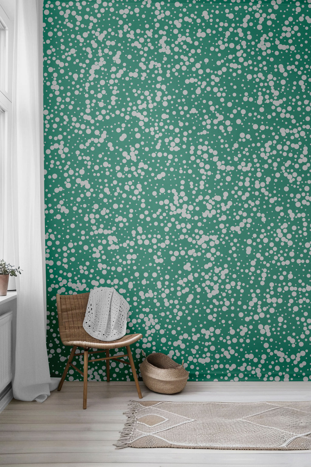 Teal Rain Peel & Stick Wallpaper