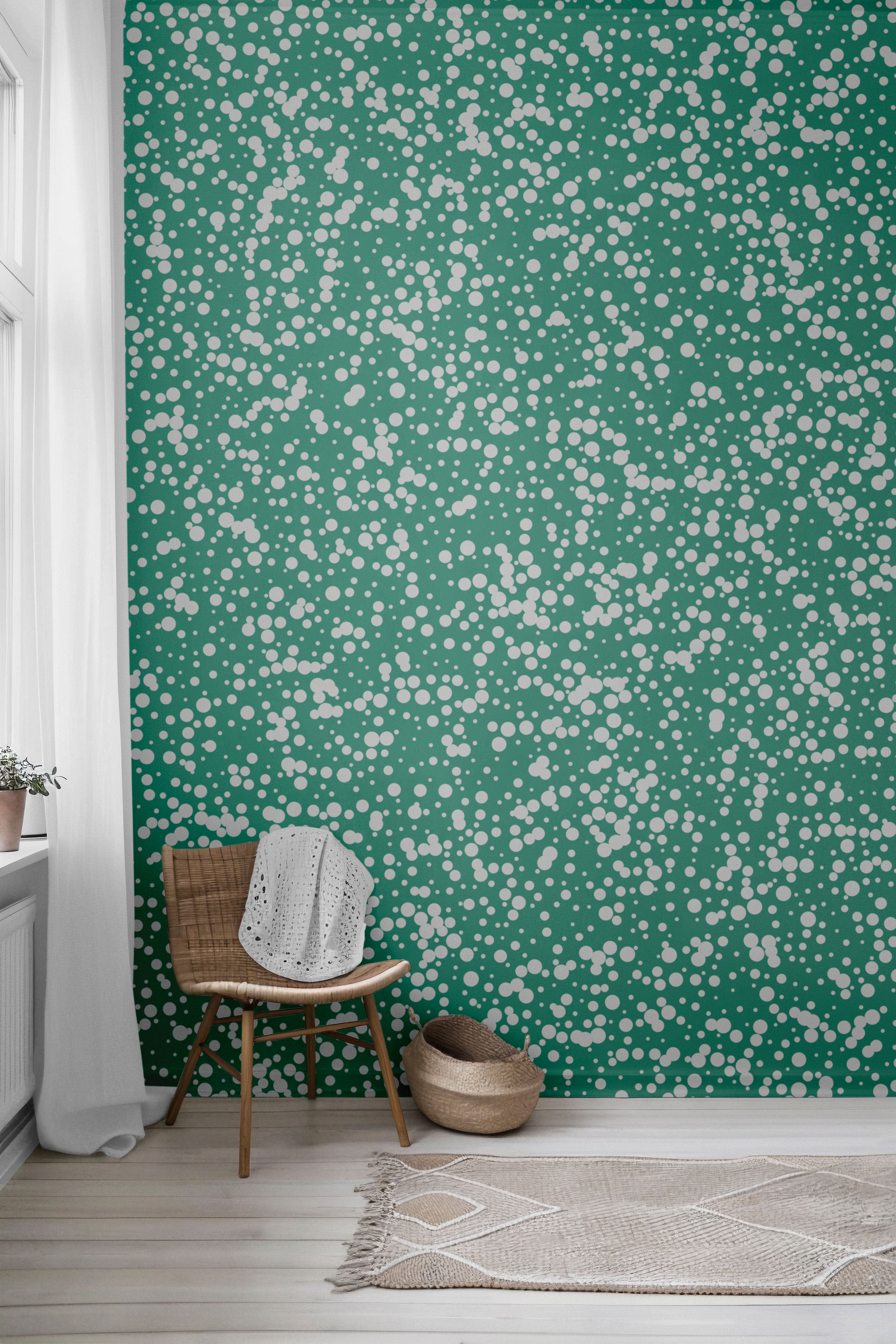 Teal Rain Peel & Stick Wallpaper