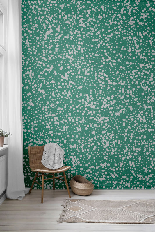 Teal Rain Peel & Stick Wallpaper