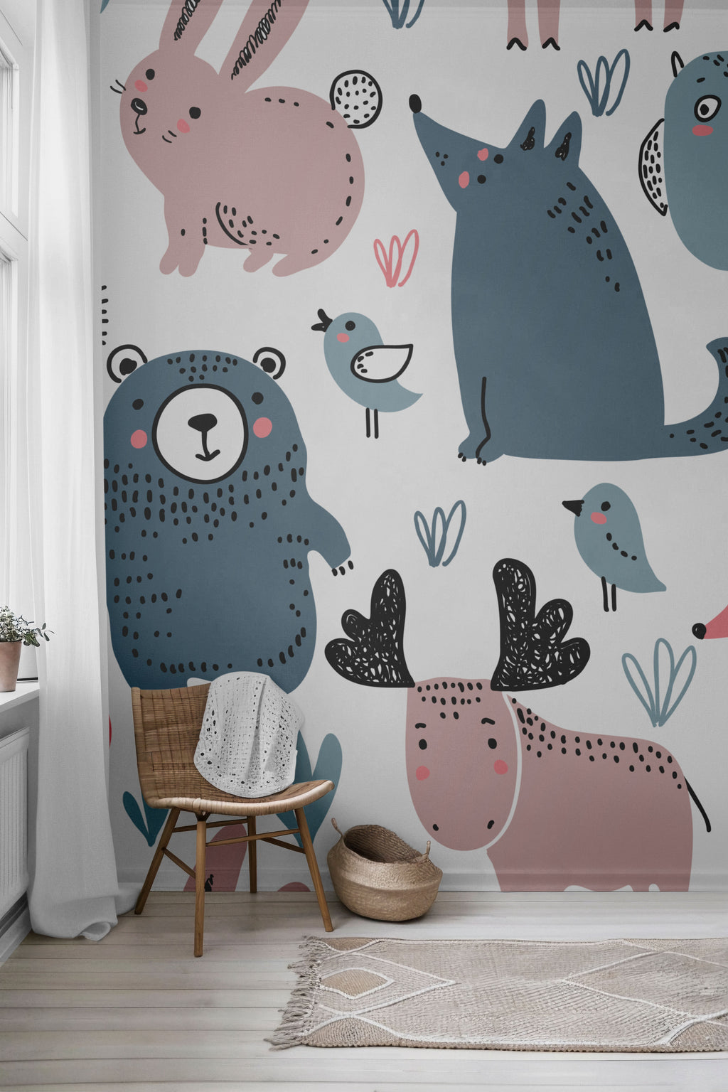 Woodland Animals Peel & Stick Wallpaper