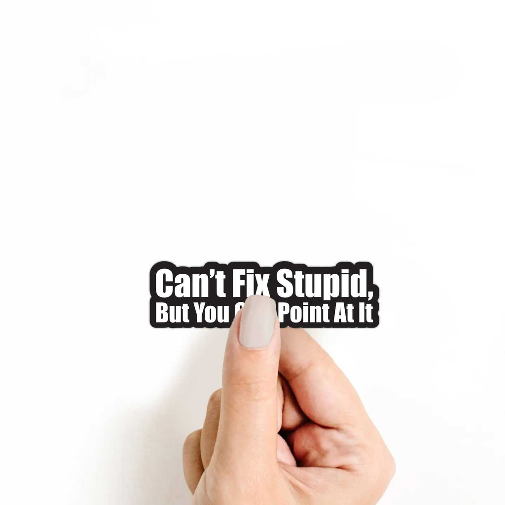 Can't Fix Stupid But You Can Point At It Sticker