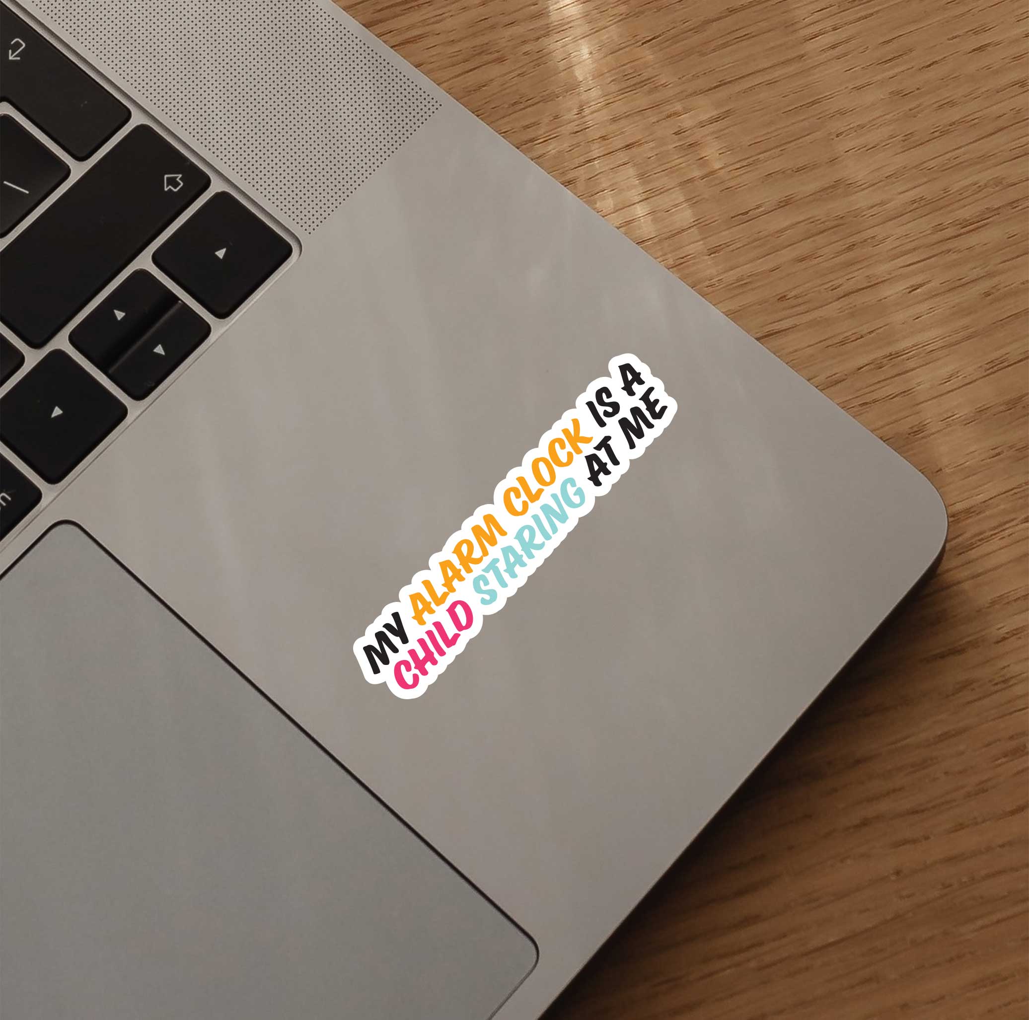 My Alarm Clock Is A Child Staring At Me Sticker