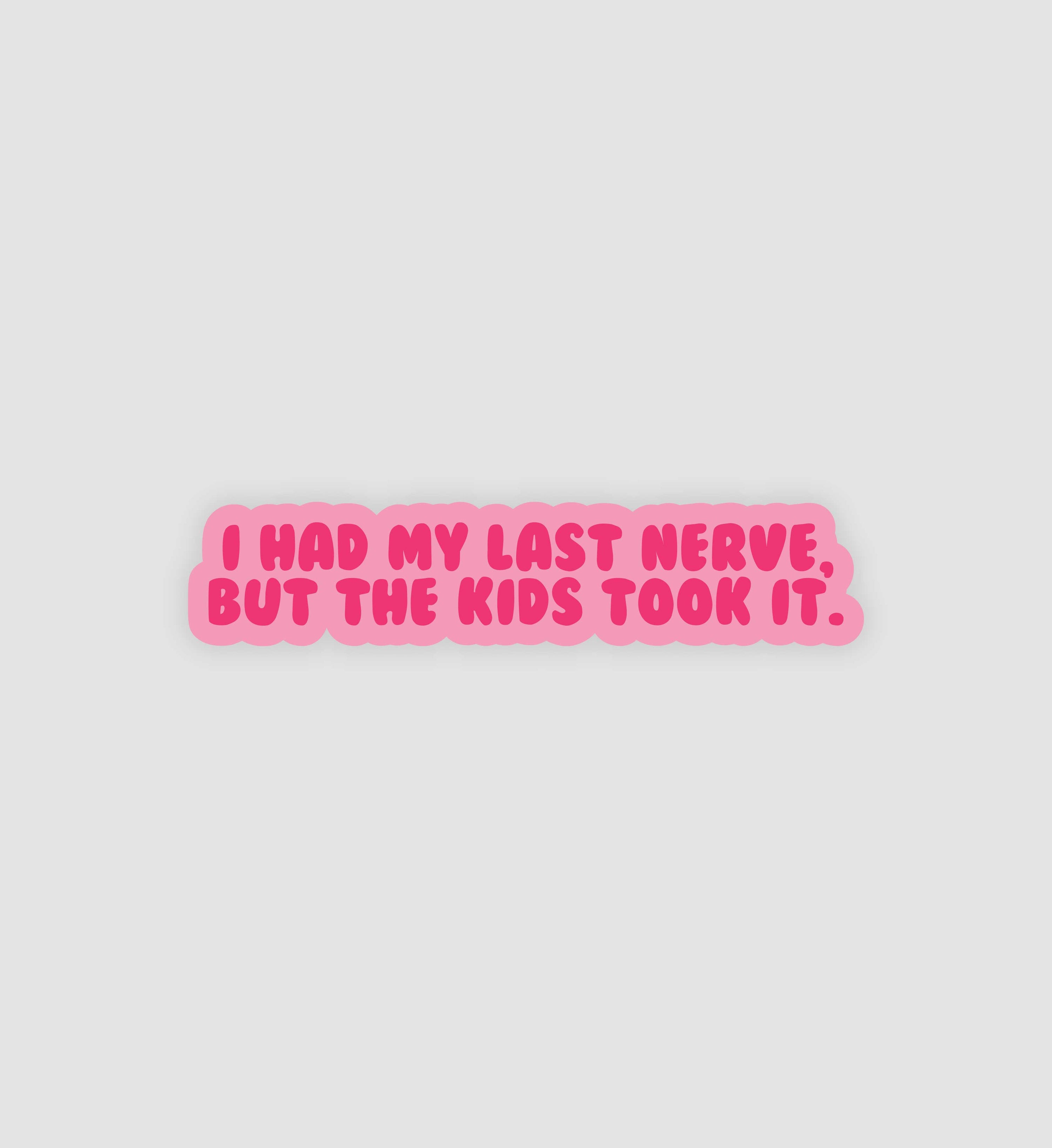 I Had My Last Nerve, But The Kids Took It Sticker