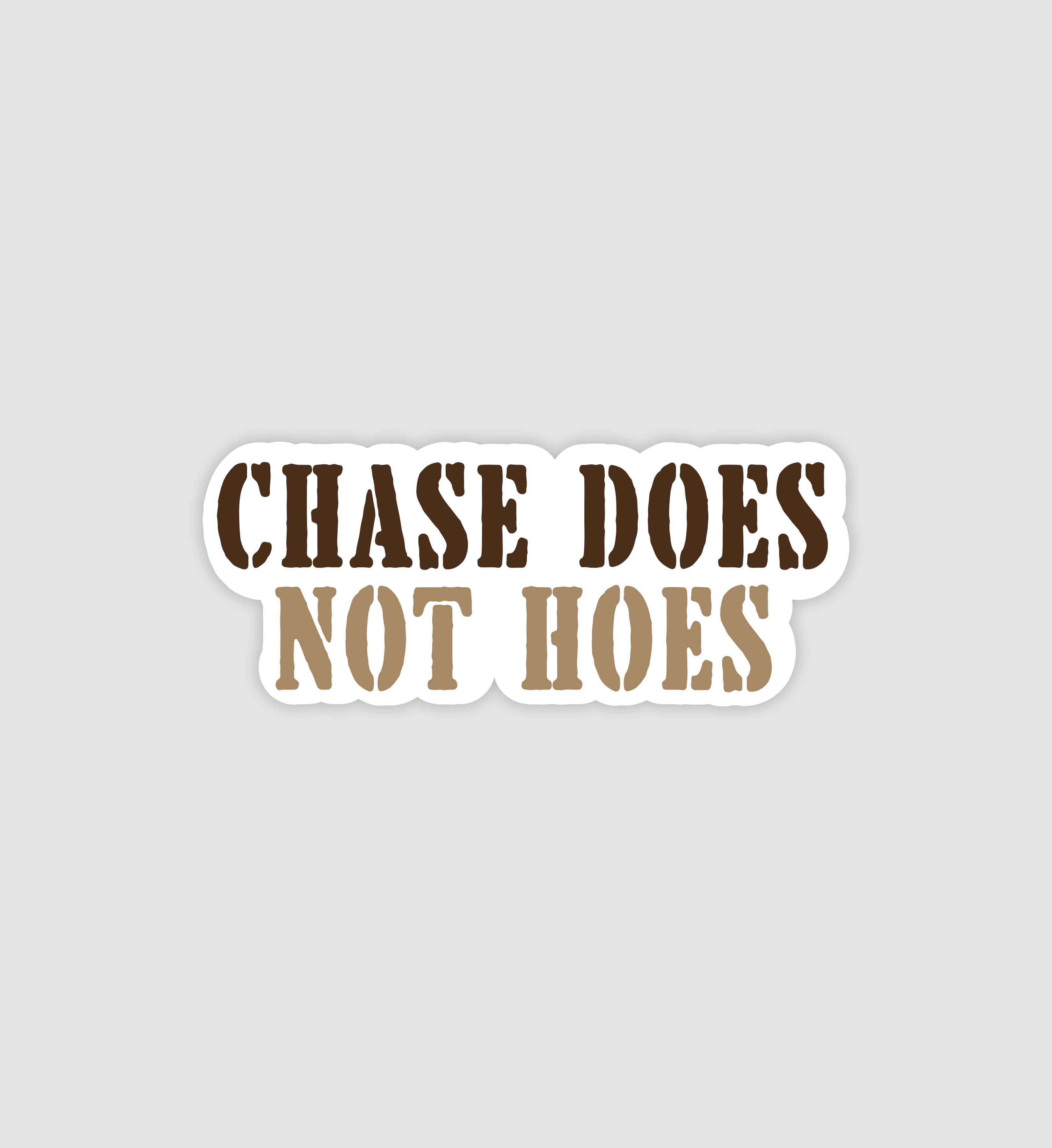Chase Does Not Hoes Sticker