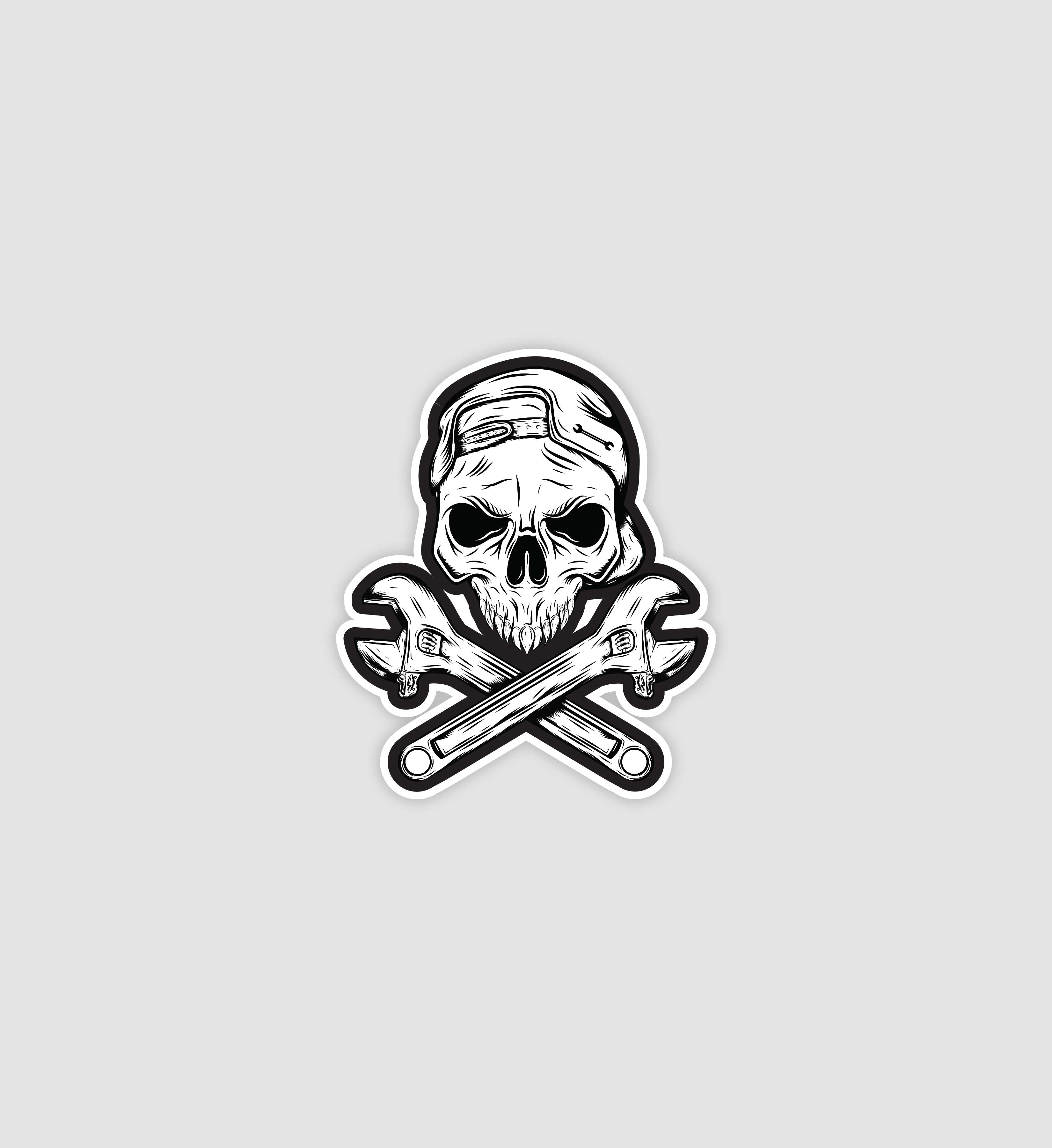 Skull Mechanic Sticker