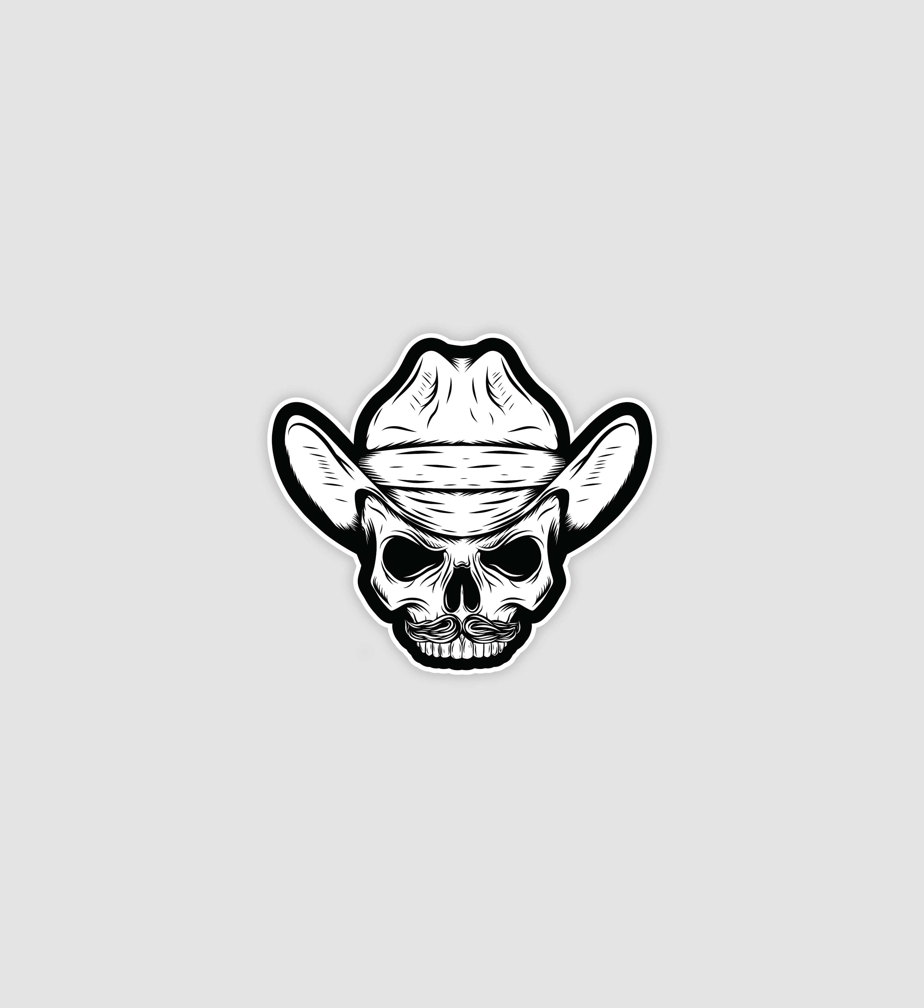 Cowboy Skull Sticker
