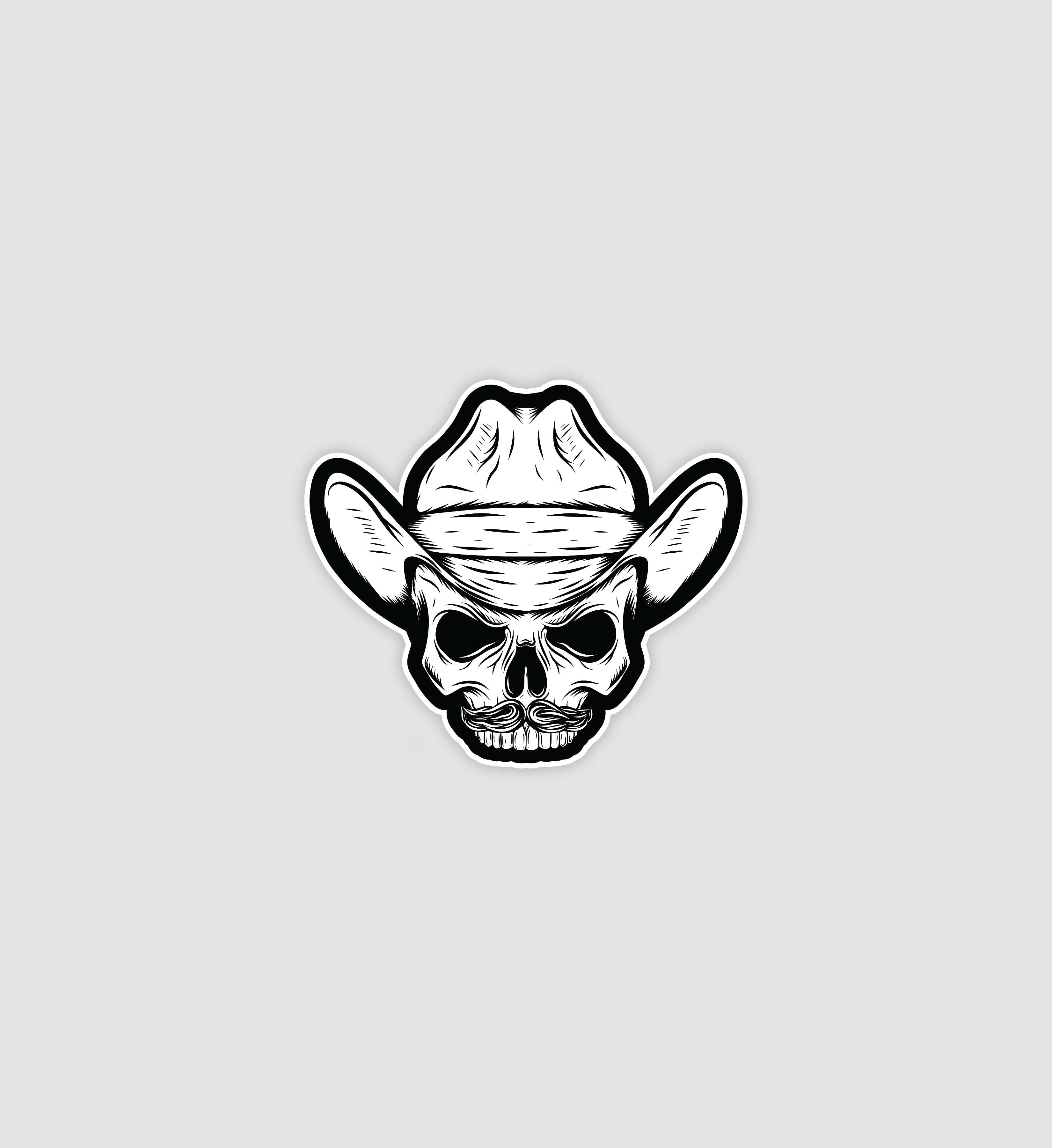 Cowboy Skull Sticker
