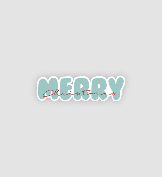 Blue Merry Christmas Sticker