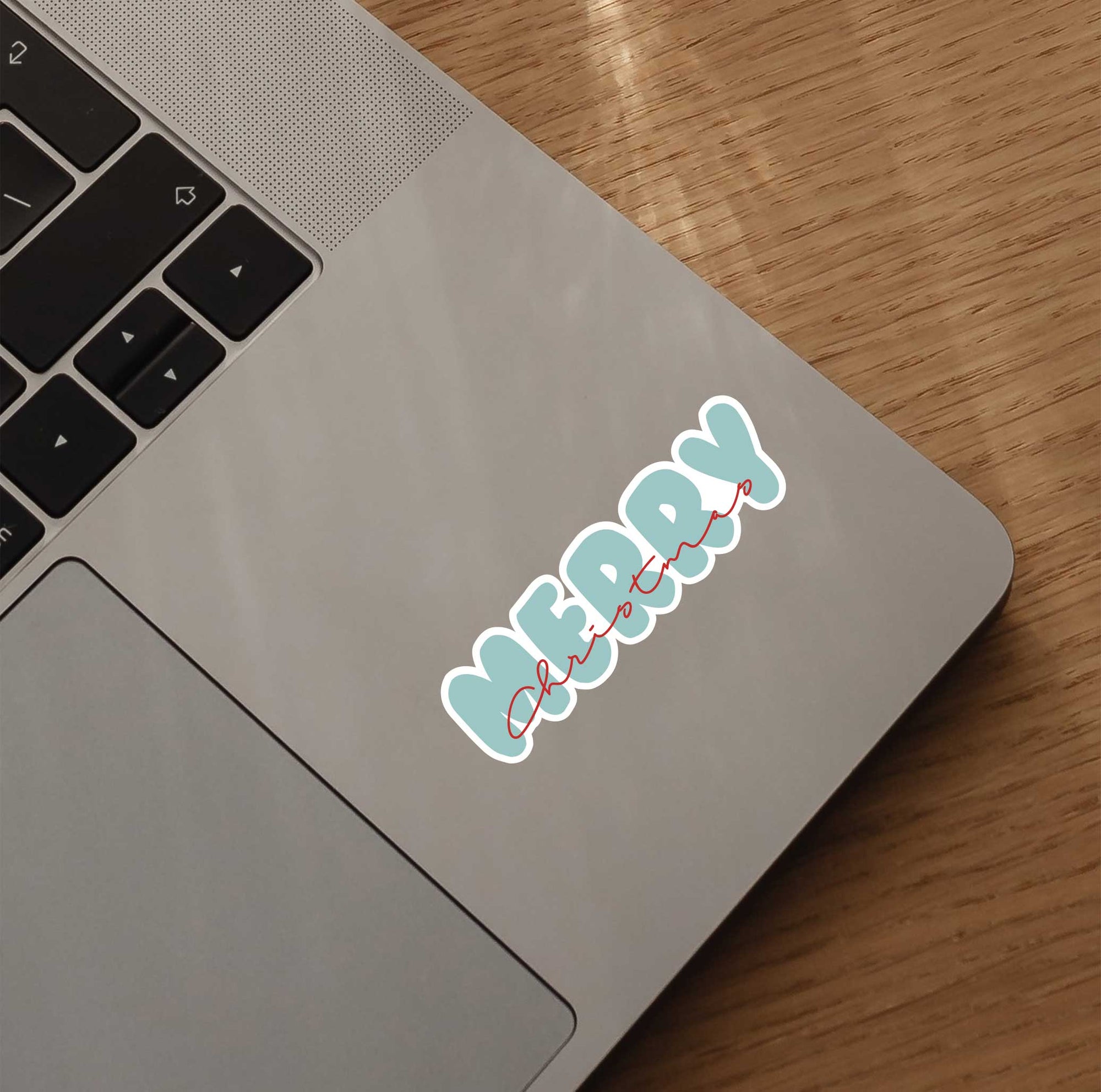 Blue Merry Christmas Sticker