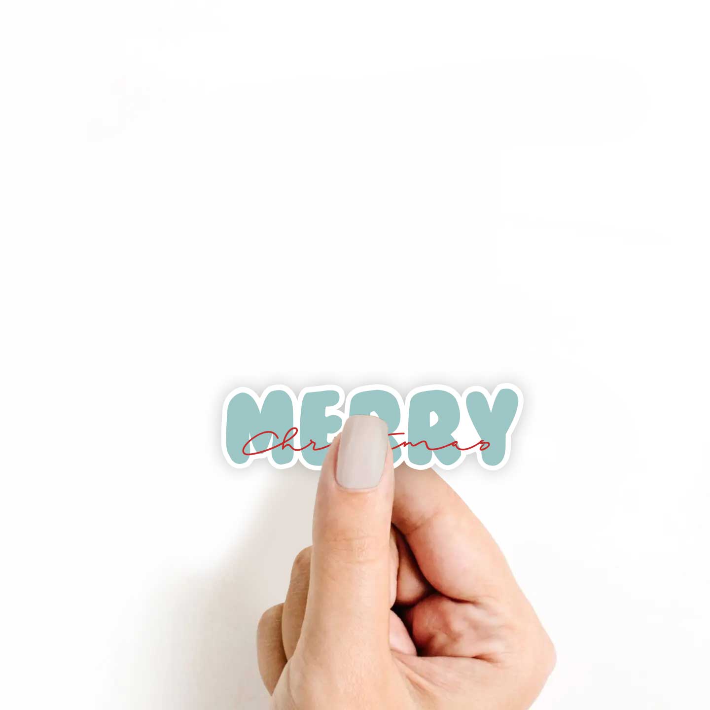 Blue Merry Christmas Sticker