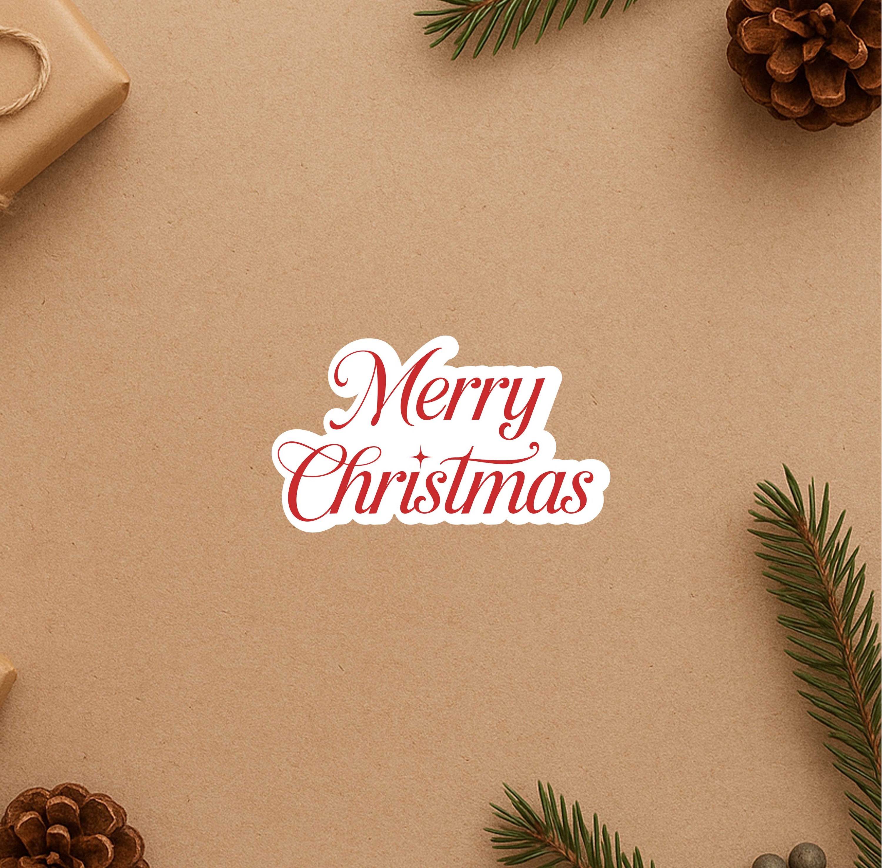 Red Merry Christmas Sticker
