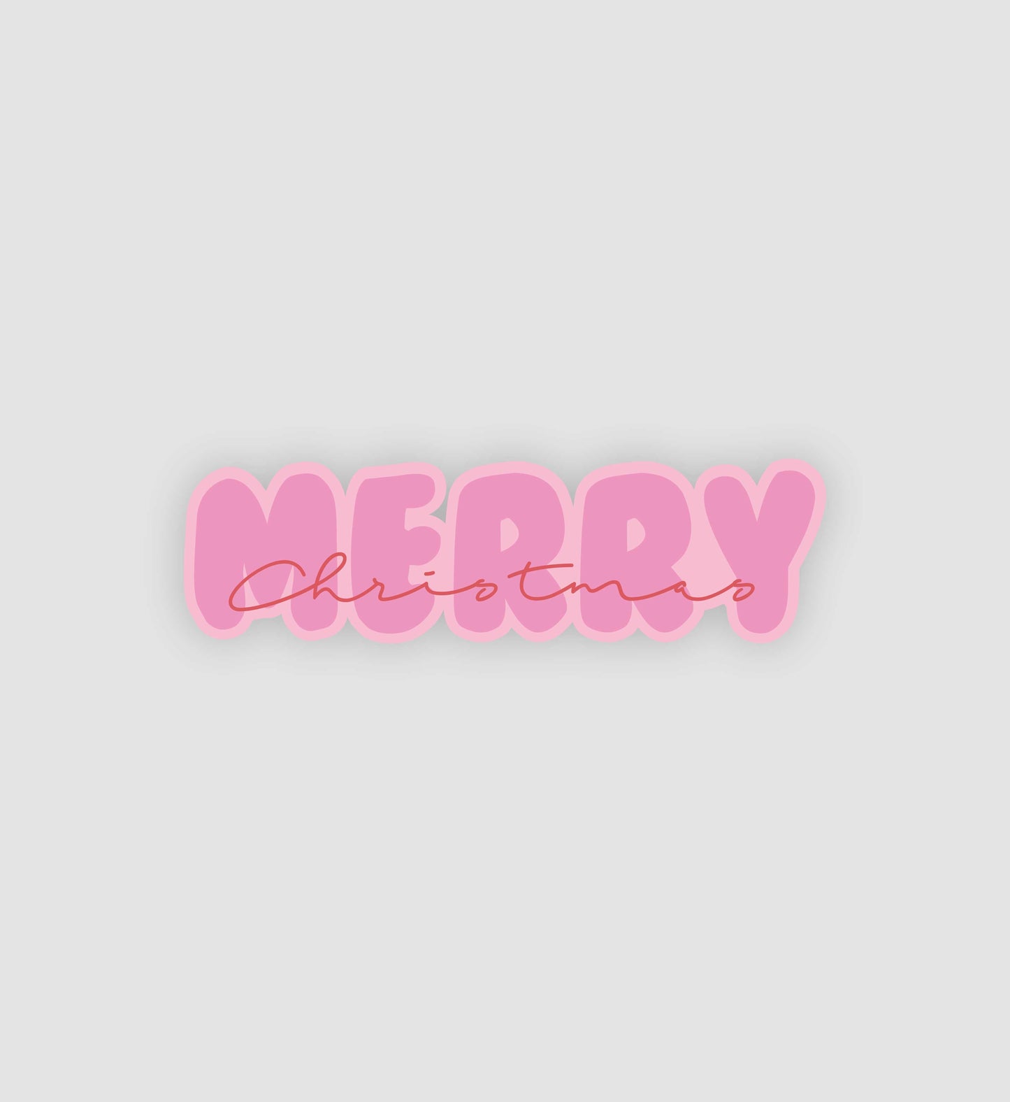 Pink Merry Christmas Sticker