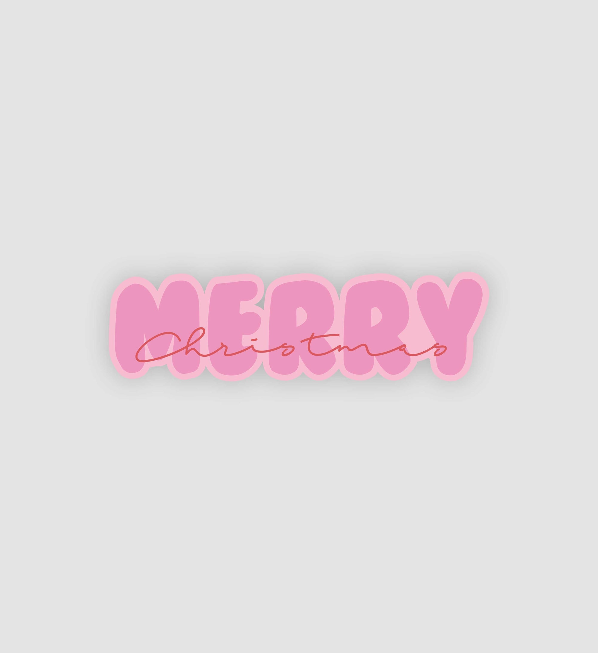 Pink Merry Christmas Sticker