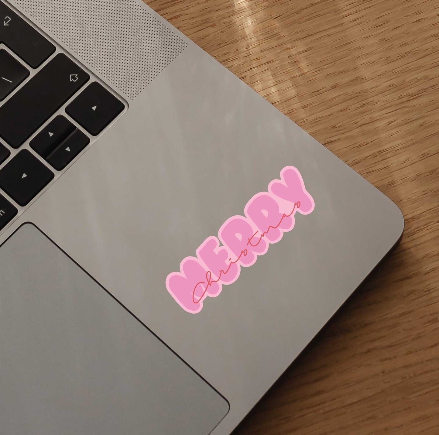 Pink Merry Christmas Sticker